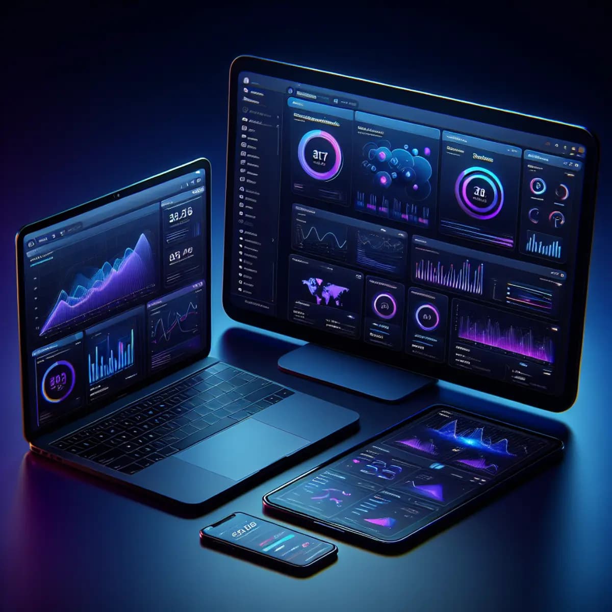 Heritex Business — Dashboard sur laptop, tablet et mobile